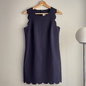 J. Crew Scallop Mini Cocktail Dress Navy Blue Size 4